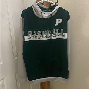 Green and Gray Men's Baseball Hoodie